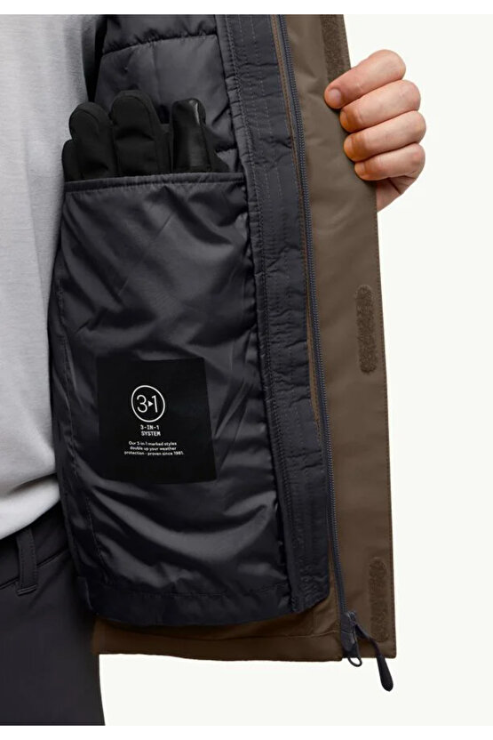 A61872_5719 JASPER INS JKT M Erkek Outdoor Ceketi Kahverengi