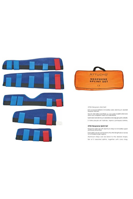 Ambulans ve İlk Yardım İçin 5 Li Set Neopren Atel Set