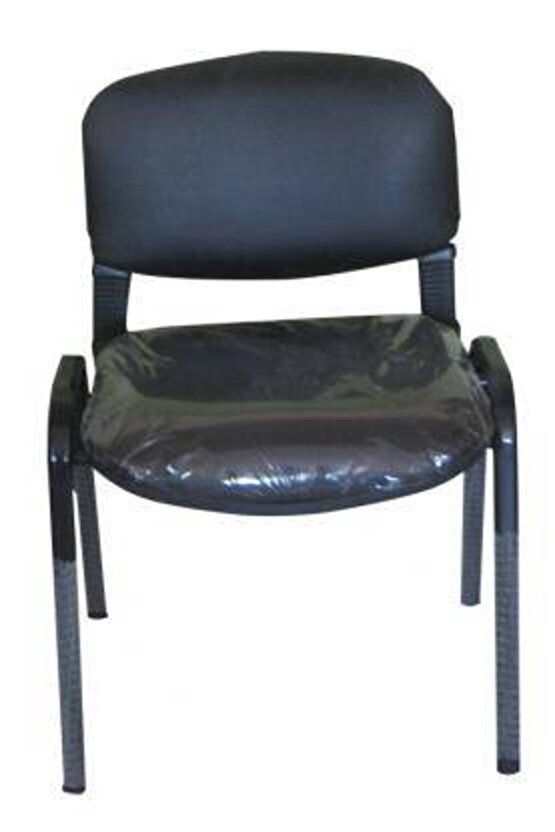 Öğretmen Sandalyesi Form Sandalye Siyah Deri