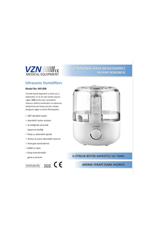 Hava Nemlendirici Buhar Makinesi MS-008 VZN