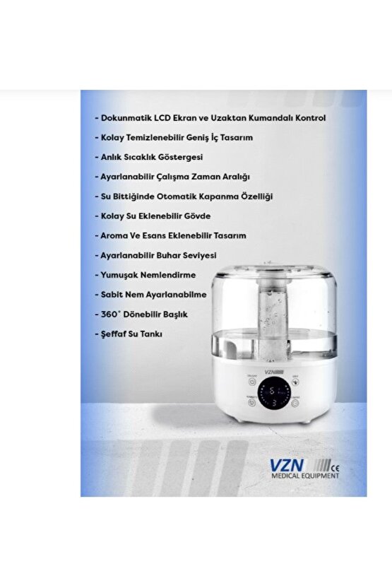 Hava Nemlendirici Buhar Makinesi MS-008D VZN