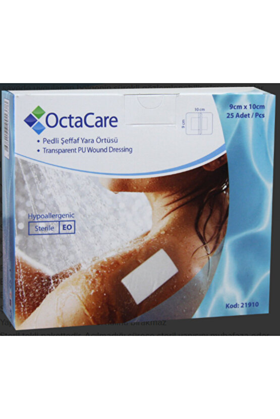 OctaCare Şeffaf Yara Örtüsü 9 cm x 10 cm 25 Adet