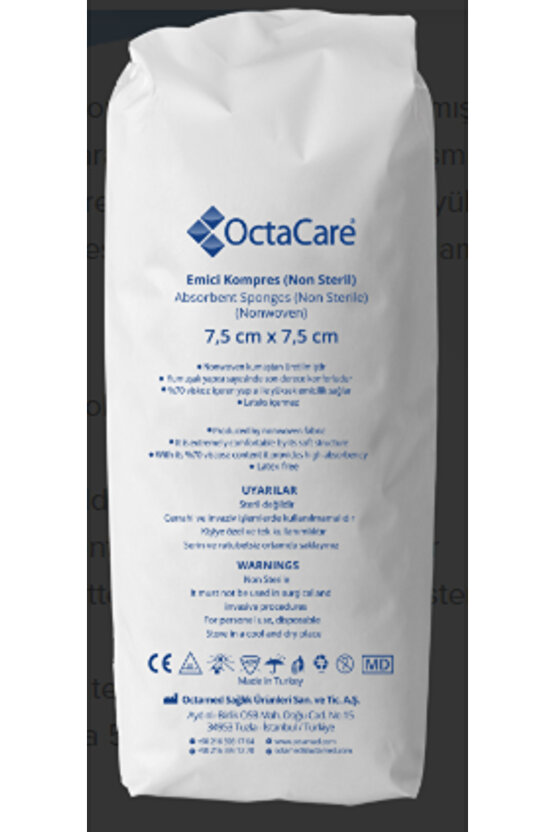 Octacare Emici Kompres 8 Kat Nonsteril 7,5cm x 7,5cm 100 Adet