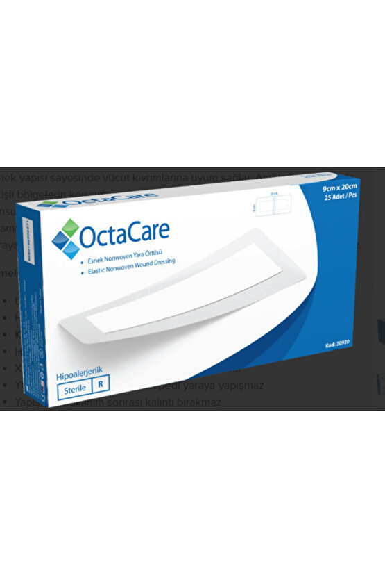 OctaCare Non-Woven Yara Örtüsü 9 cm x 25 cm 25 Adet
