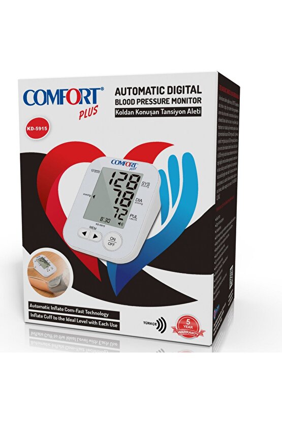 Comfort Plus KD-5915 new Koldan Ölçme Türkçe Konuşan Tansiyon AletiComfort Plus