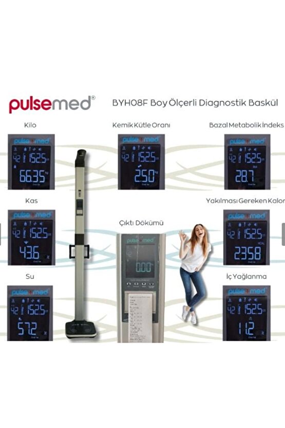 Pulsemed Boy Ölçerli Dijital Diagnostik Baskül BYH08F