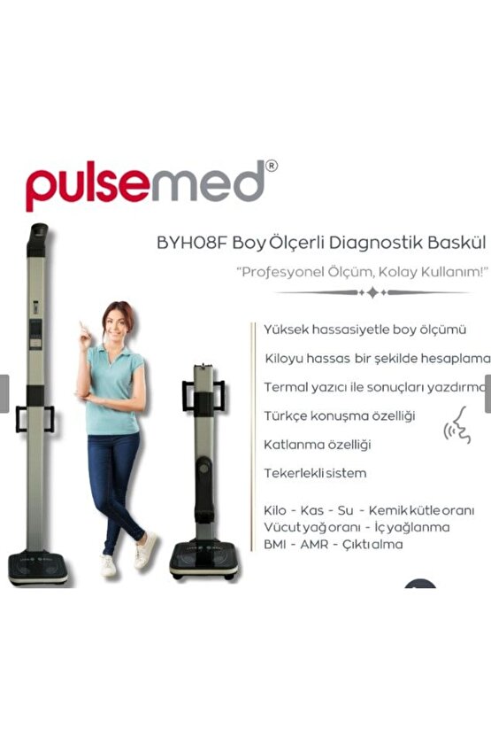 Pulsemed Boy Ölçerli Dijital Diagnostik Baskül BYH08F