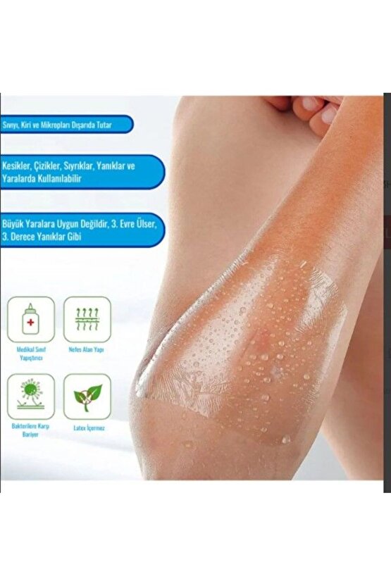 Su Geçirmez Şeffaf Pu Film Yara Örtüsü 9 cm x 25 cm (Sezeryan Bandı) - 10 ADET