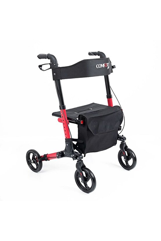 Comfort Plus DM-9102 Kırmızı Lüx Alüminyum Rolatör