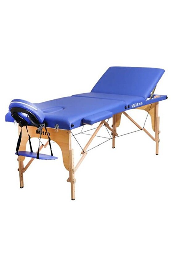 Mavi 3 Parçalı Katlanabilir Masaj Yatağı, 250 kg Kapasiteli
