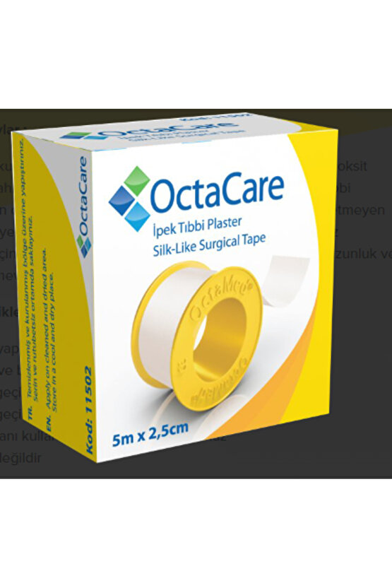 OctaCare İpek Tıbbi Plaster 5 m x 2,5 cm 1 Adet