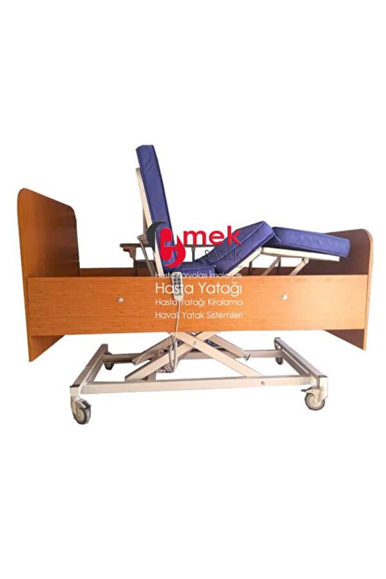 3 Motorlu Asansörlü Ahşap Hasta Yatağı – Dayanıklı ve Hijyenik Wipperman
