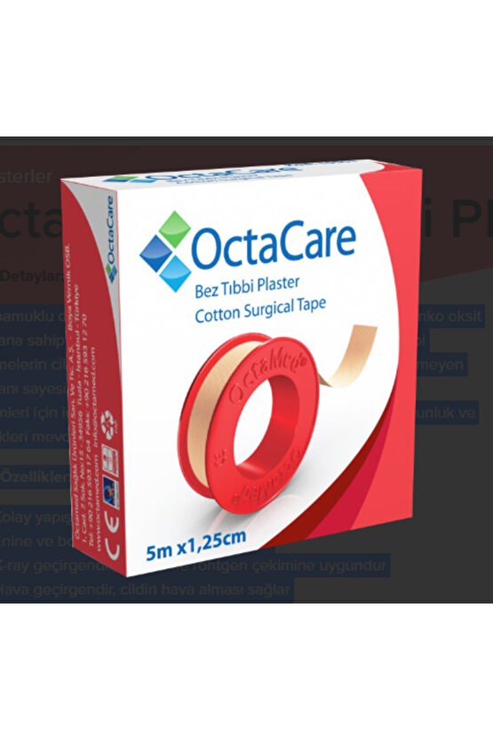OctaCare Bez Tıbbi Plaster 5 m x 1,25 cm 1 Adet