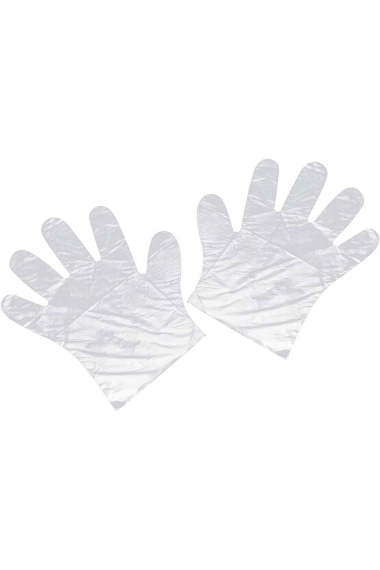 100 Adet Tek Kullanımlık Temizlik Pastane Eldiveni Poşet Şeffaf Eldiven Pet Eldiven 1 Paket