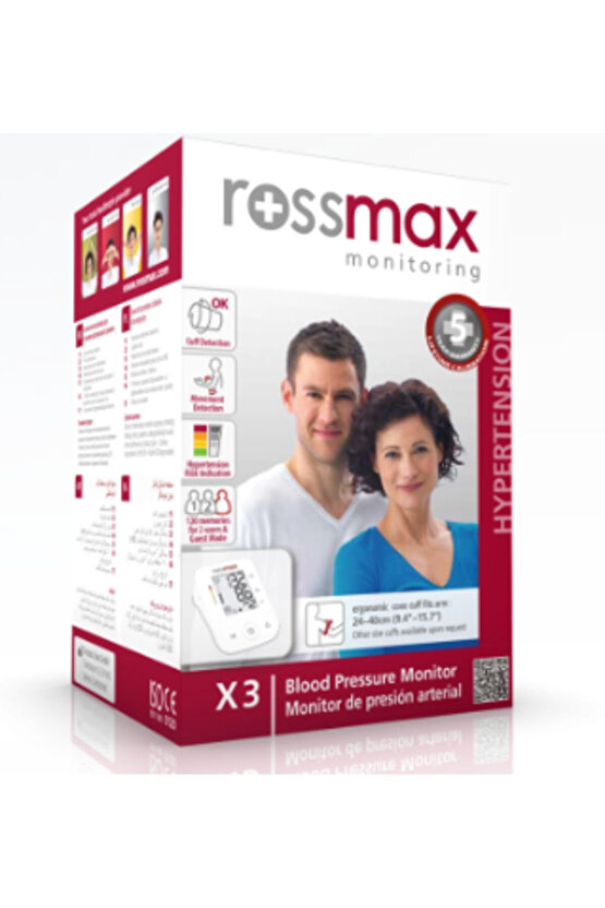 Rossmax X3 Üst Kol Tipi Otomatik Tansiyon Aleti 5 Yıl GarantiliRossmax