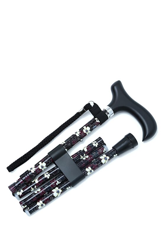 Mf606 Katlanır Baston B044-8361-bordo Çiçekli - Standart