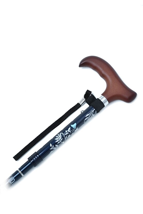 606saw Taşlı Katlanır Baston 9033-2 Lacivert Desenli - Standart