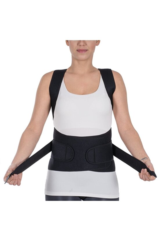 Neopren Dorselomber Korse Siyah (omur Fıtıklarında, Kemik Erimesi, Bel Agrısı)