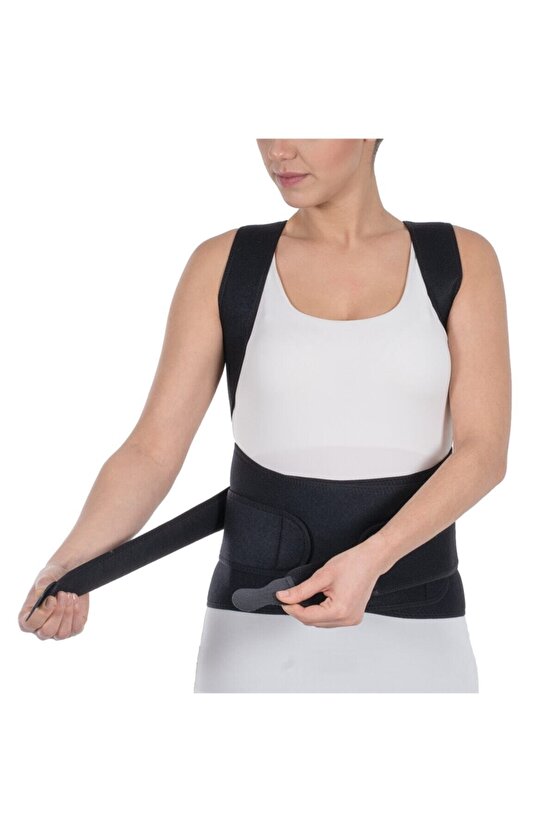 Neopren Dorselomber Korse Siyah (omur Fıtıklarında, Kemik Erimesi, Bel Agrısı)