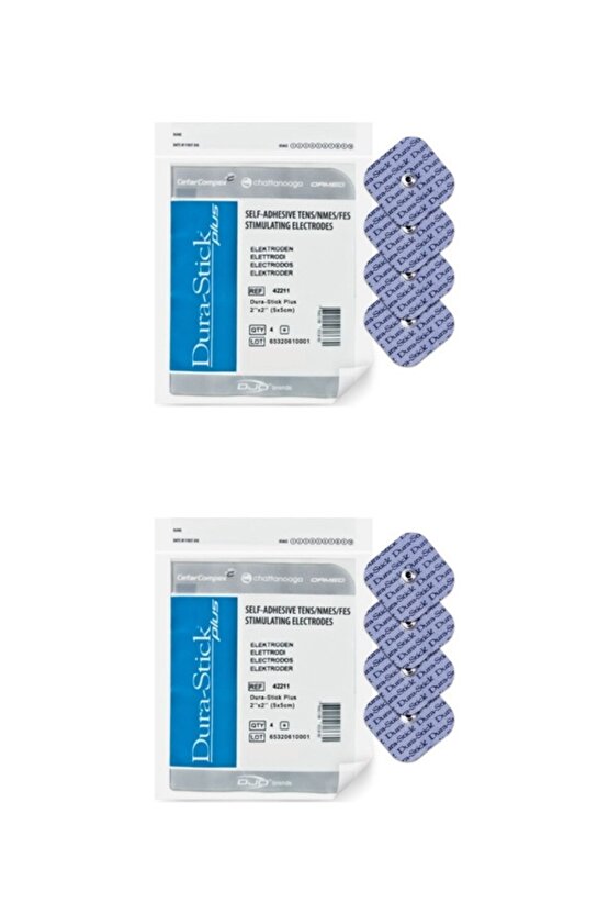 Dura-stick Plus 5x5 Cm Çıt Çıtlı Tens Elektrodu 8 Adet (2 PAKET)