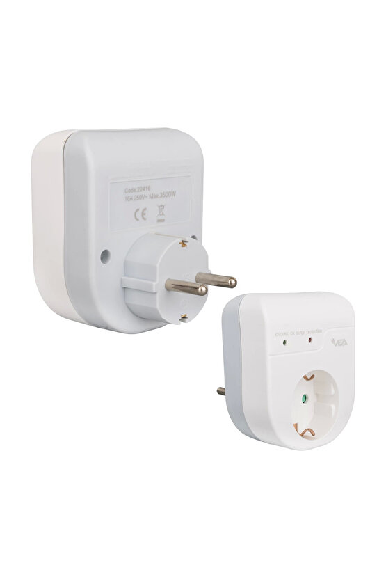 Art002 K01 Vea Ve-22416 16 Amper - 3500 Watt Led Göstergeli Tekli Akım Korumalı Priz Bernami Yeni