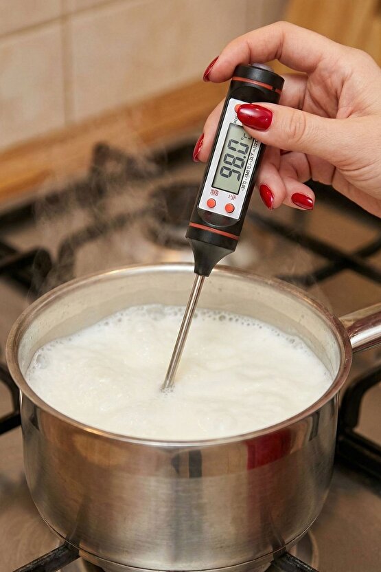 Gıda Termometresi Mutfak Yoğurt Mama Et Tavuk Balık İçin Hassas Ölçüm Sıcaklık Ölçer