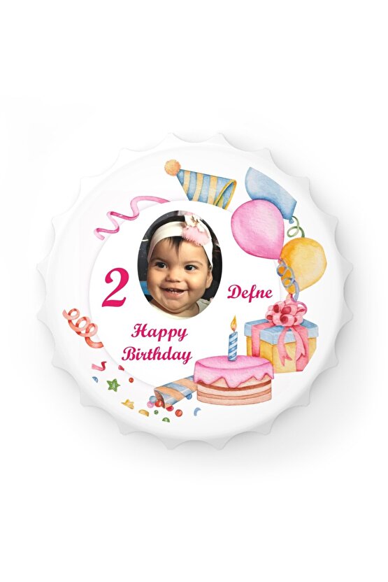 50 Adet Kapak Açacak Resimli Kişiye Özel Magnet Buzdolabı Süsü, Doğum Günü Çocuk 5