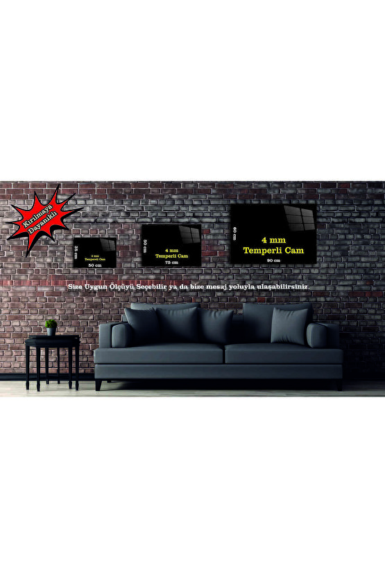 Kişiye Özel Şirket Logolu 4 mm temperli Kırılmaz Cam Tablo, Duvar Süsü, Ofis Duvar Dekoru, Logonuzu