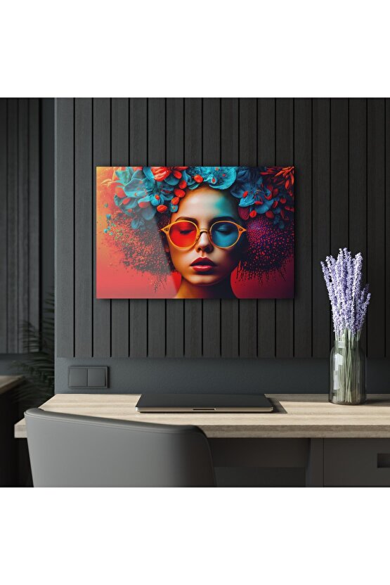 Kadın Model Cam Tablo Duvar Dekoru 6