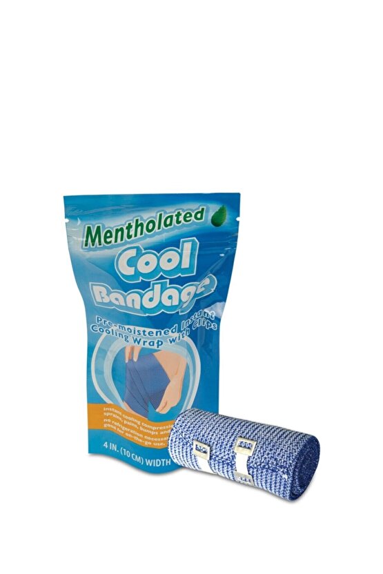 Hızlı Soğutucu Mentollü Bandaj - 10 cm x 2,6 m Sporcu Tipi Ödem ve Ağrı Karşıtı Islak Sargı STD