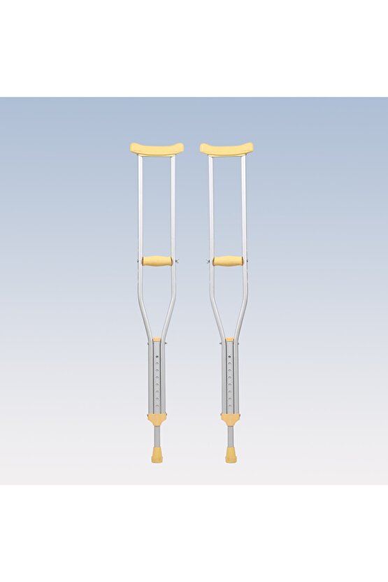 Yerli Sarı Renk Kaliteli Sünger Destekli Kauçuk Çift Koltuk Altı Değneği M Beden