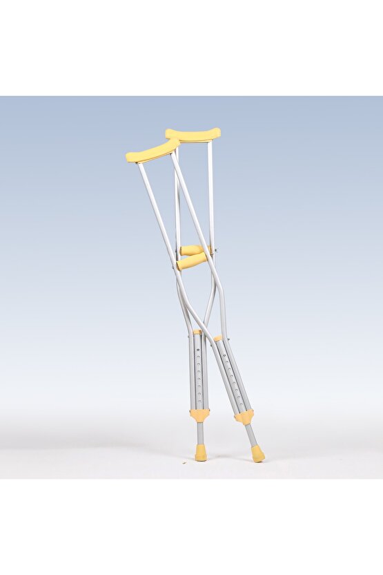 Yerli Sarı Renk Kaliteli Sünger Destekli Kauçuk Çift Koltuk Altı Değneği M Beden