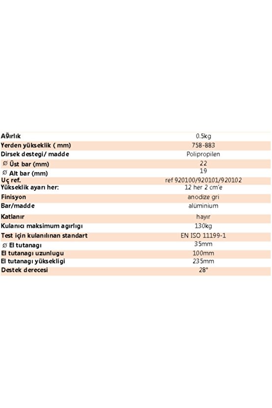Advance Kanedyen  Koltuk Değneği Turuncu 1 Adet