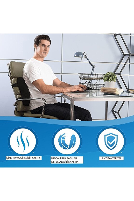 Sabit Ortopedik-ofis-koltuk-minderi-sandalye-bel-sırt-yastığı-koltuk-bel-yastığı-bel-desteği-bel-mi