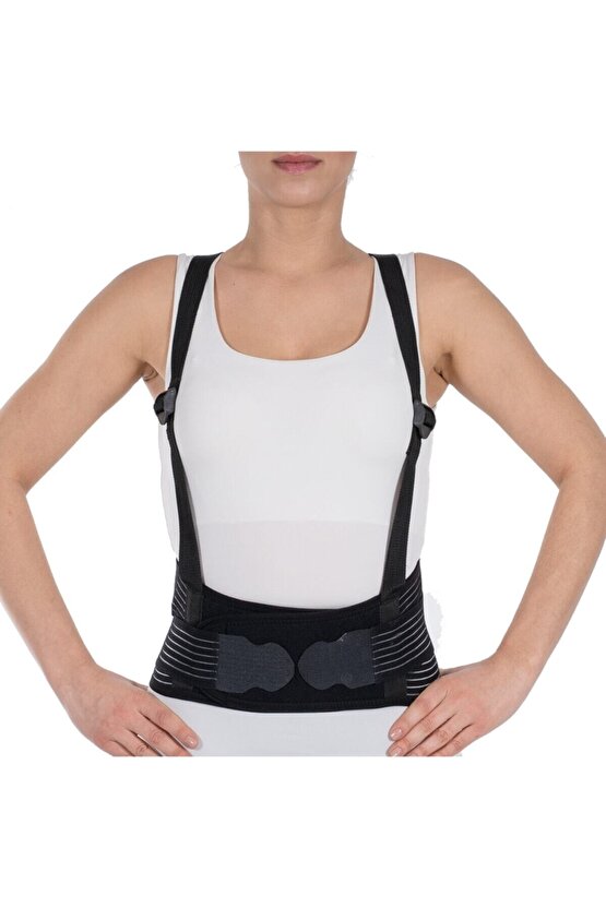 Çalışma Korse 16cm Plus Askılı Siyah Bel Ağrılarında, Fıtık Ve Kireçlenmeler