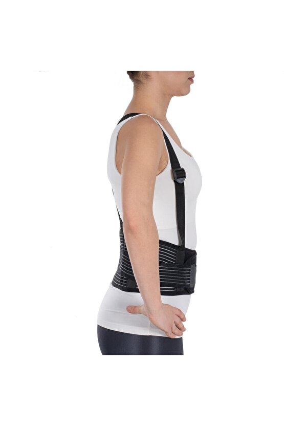 Çalışma Korse 16cm Plus Askılı Siyah Bel Ağrılarında, Fıtık Ve Kireçlenmeler