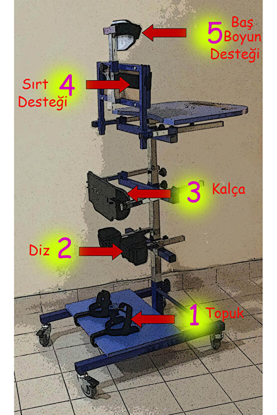 Ayakta Durma Masası Sehpası Gövde ve Baş Boyun Destekli - Medıum Kullanıcı Boyu: 120-150 cm