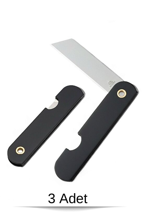 3 adet Katlanır Maket Bıçağı Küçük | Paslanmaz Çelik, Taşınabilir ve Keskin Mini Maket Bıçağı