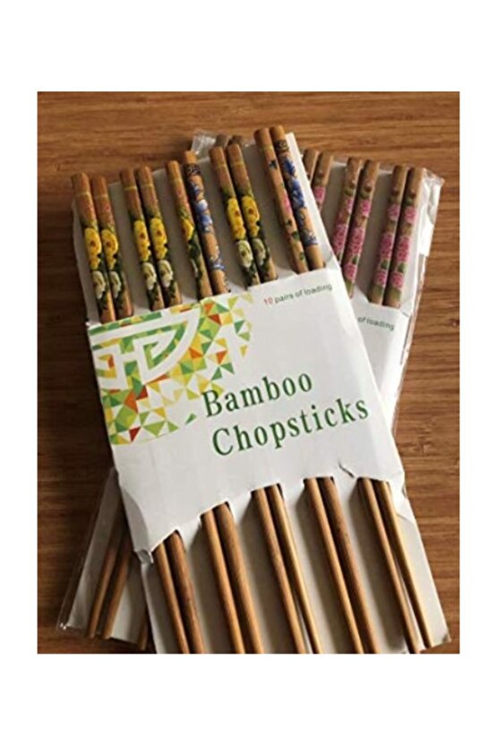 Bambu Ahşap Çin Çubukları - Bamboo Chopsticks - 5 Çift
