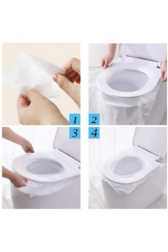 Aveo 50 Adet Klozet Örtüsü Klozet Poşeti Klozet Kapak Örtüsü Dispenseri