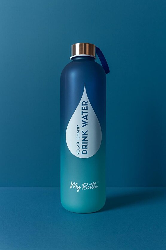 1 L Lacivert-Mavi Geçişli Cam My Bottle Matara
