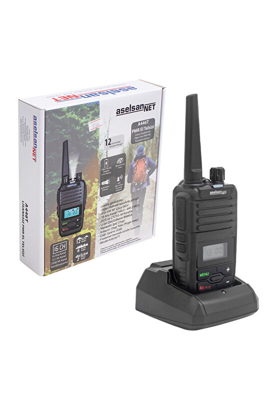 ASELSAN A446T VOX ÖZELLİKLİ 16 KANAL 12 KM EKRANLI TEKLİ SET EL TELSİZİ (PMR 446 SERİ UYUMLU)