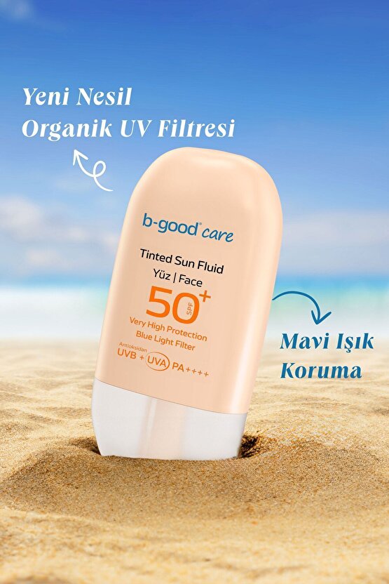Yetişkin Tinted Güneş Kremi Renk Tonu Eşitleyici SPF 50+ Yüz için 50 ml