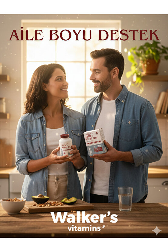 Krill Oil Omega 3 Sitikolin Lutein Q10 içeren Vitamin