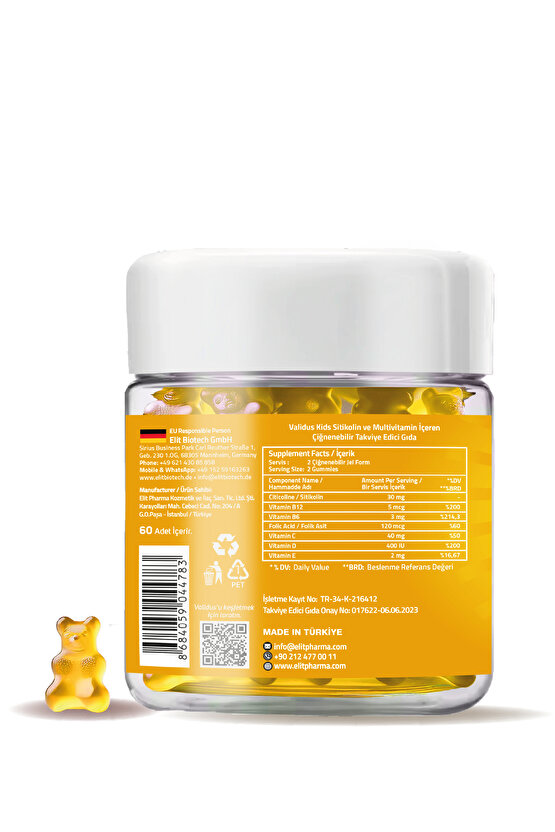 Kids (SİTİKOLİN) 60 Gummies