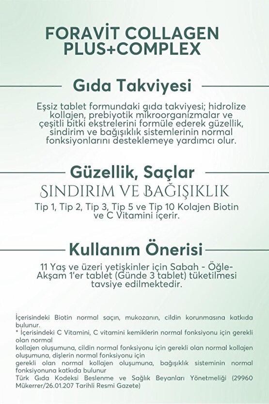5 Tip Kolajen Tip 1, Tip 2, Tip 3, Tip 5 ,tip 10, ( Selenyum , C Vitamini Ve Çinko ) 90 Tablet