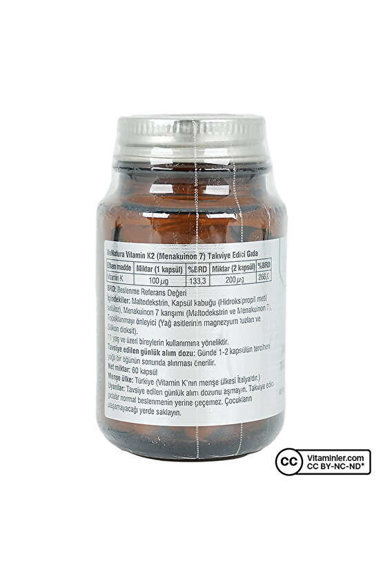 Vitamin K2 (Menakuinon 7) 100mcg 60 Kapsül