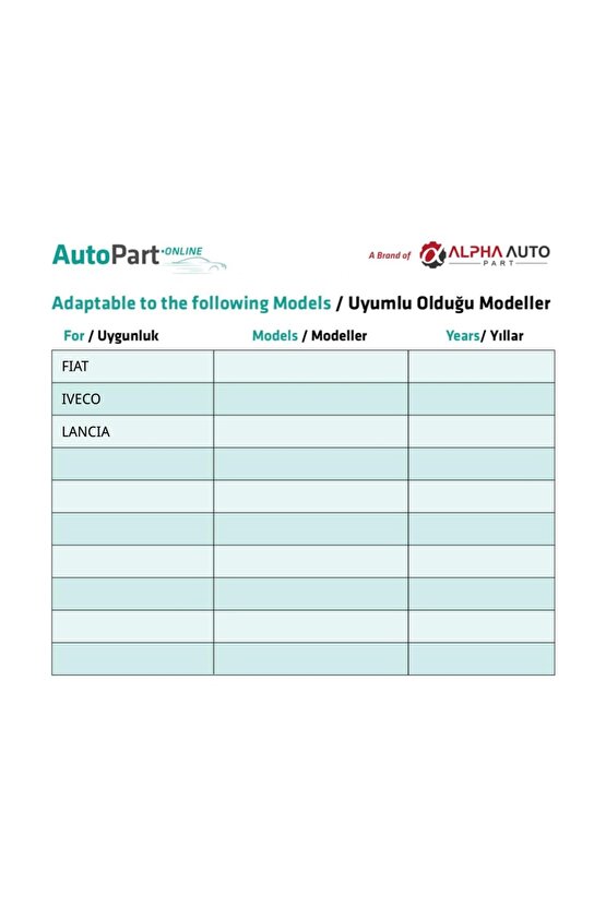 Fiat Iveco Lancia için Kapı Döşeme Sabitleme Klips - 10 Adet