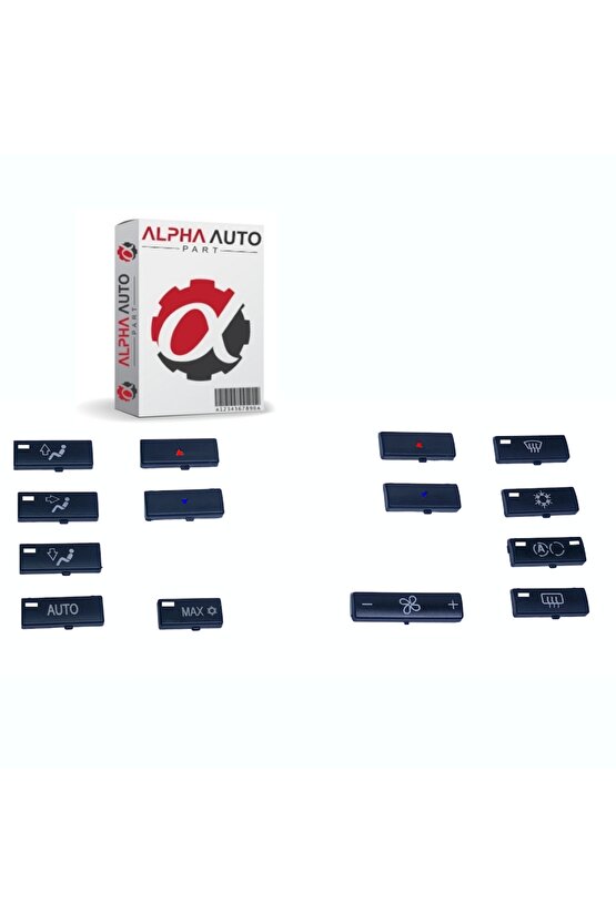 BMW 5 Serisi E39 için Klima Panel Düğmeleri 14 Parçalı Set