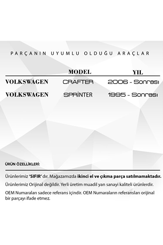 Volkswagen Crafter,sprinter Için Hortumlu Fıskiye Memesi